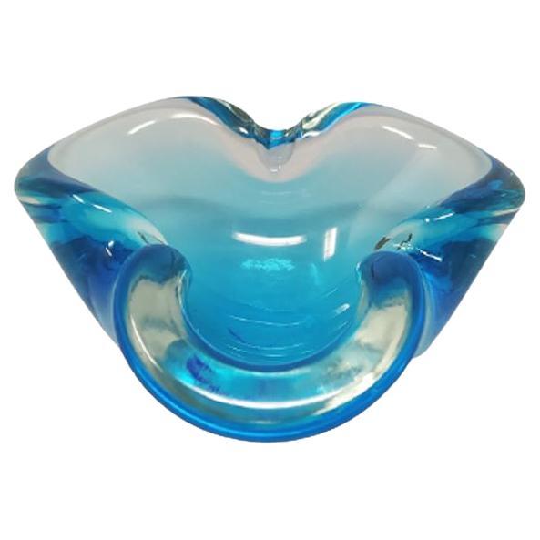 1960s Stunning Blue Bowl or Catchall by Flavio Poli For Sale