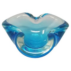 1960s Stunning Blue Bowl or Catchall by Flavio Poli