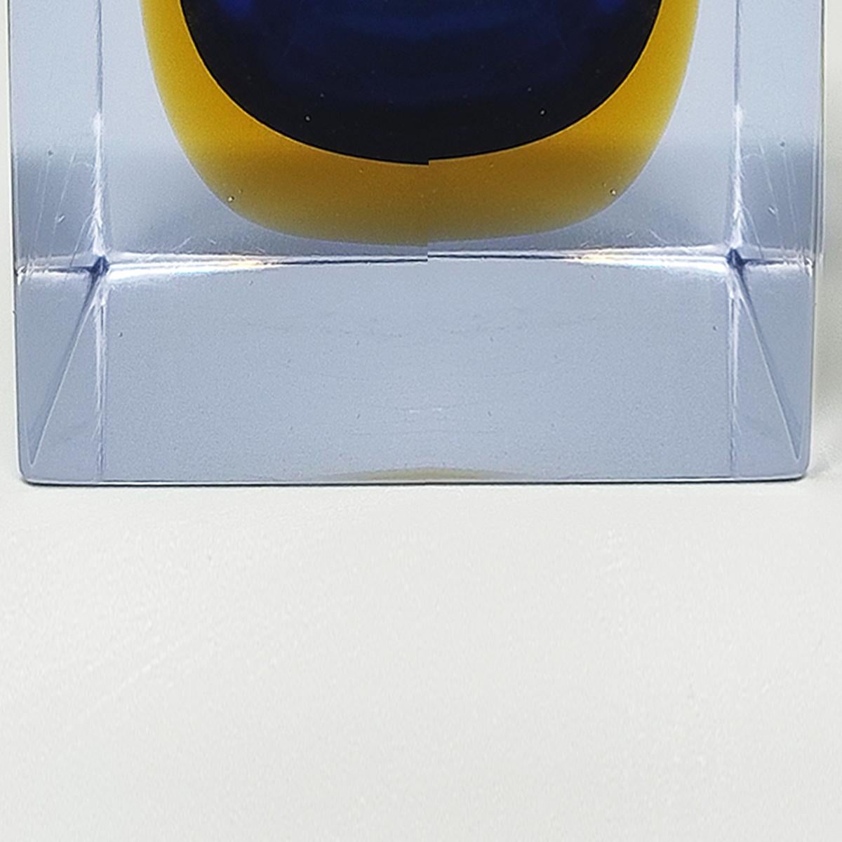 1960er Jahre Wunderschönes blaues Tischfeuerzeug aus Murano Glass Sommerso von Flavio Poli (Muranoglas) im Angebot