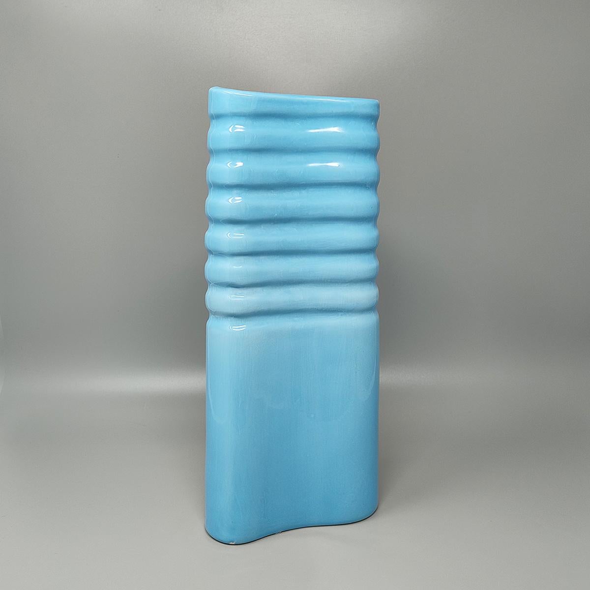 1960s Stunning blue space age vase in Laveno Ceramic. It's in excellent condition. Made in Italy
Dimension:
4,72 x 2,75 x 12,59 H inches
cm 12 x cm 7 x cm 32 H