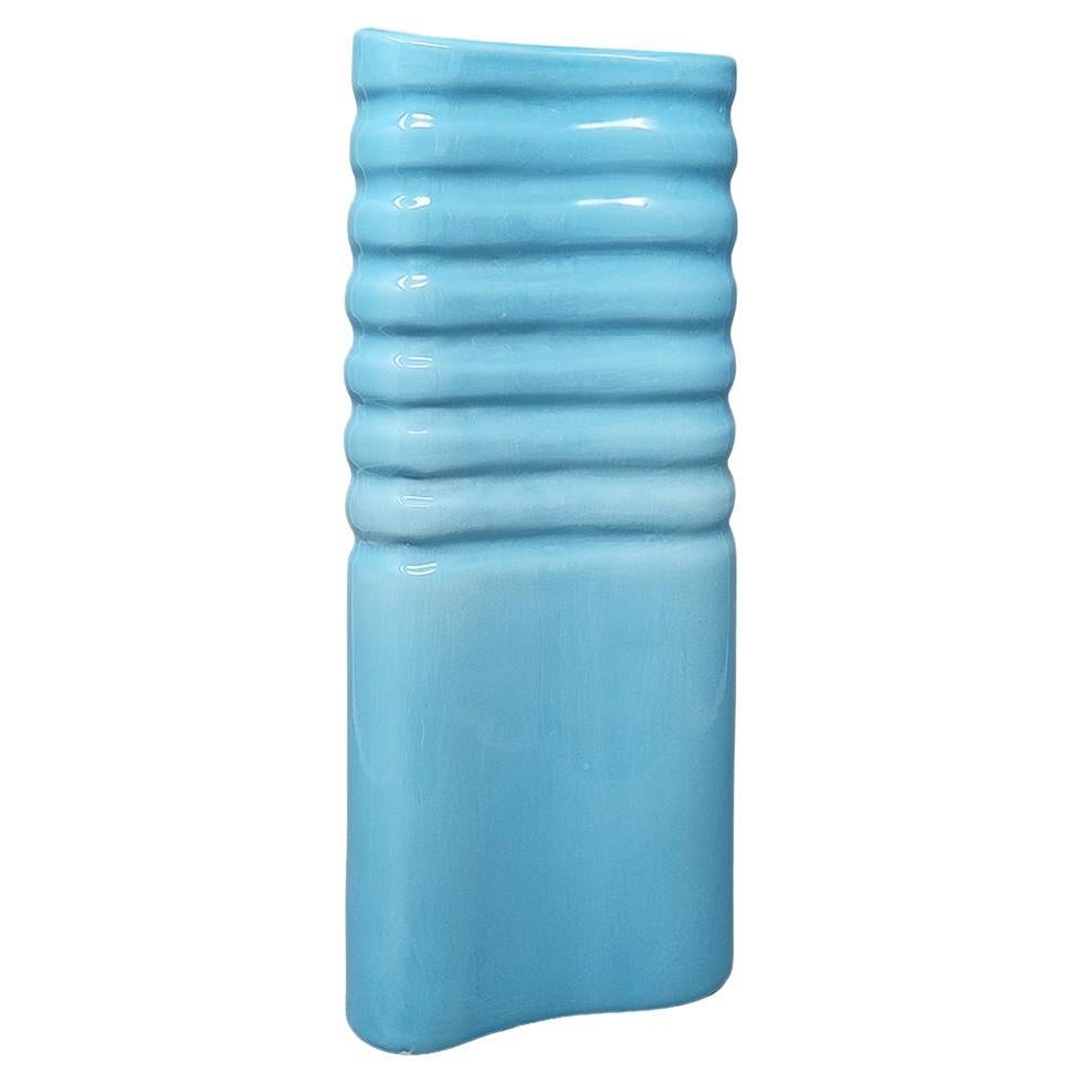 1960s Stunning Blue Vase in Laveno Ceramic. Made in Italy For Sale