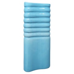 Superbe vase bleu en céramique Laveno des années 1960. Fabriqué en Italie
