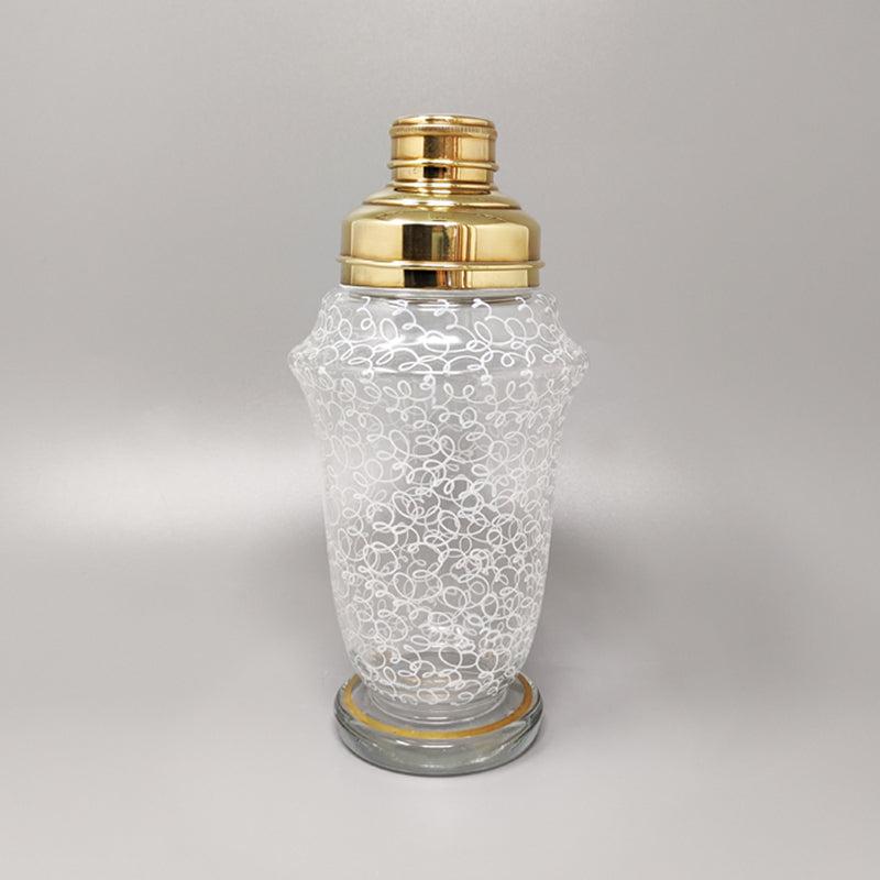 Mid-Century Modern 1960s Stunning Cocktail Shaker Set with Four Glasses, Made in Italy For Sale