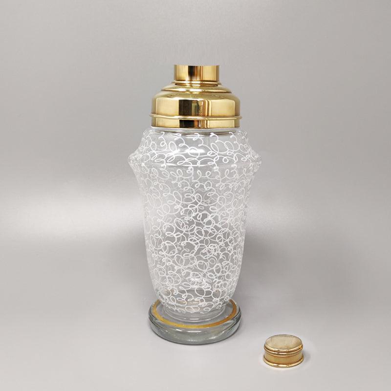 Italian 1960s Stunning Cocktail Shaker Set with Four Glasses, Made in Italy For Sale