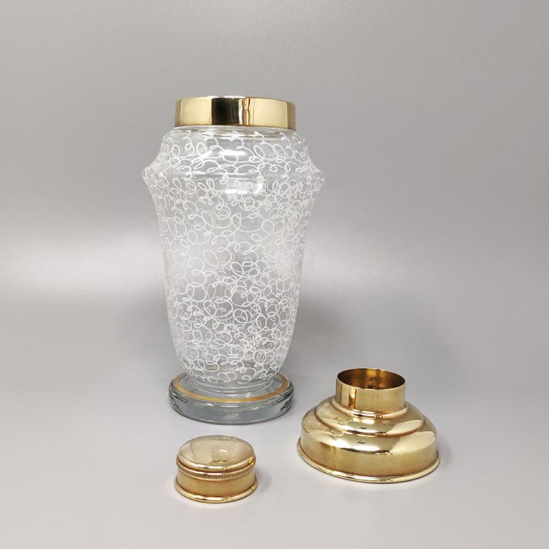 1960s Stunning Cocktail Shaker Set with Four Glasses, Made in Italy In Excellent Condition For Sale In Milano, IT