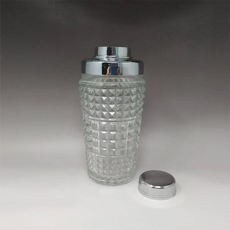 Mid-Century moderno 1960 Stupendo shaker da cocktail in cristallo tagliato. Prodotto in Italia