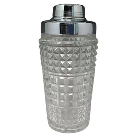 1960s Stunning Cut Crystal Cocktail Shaker. Made in Italy