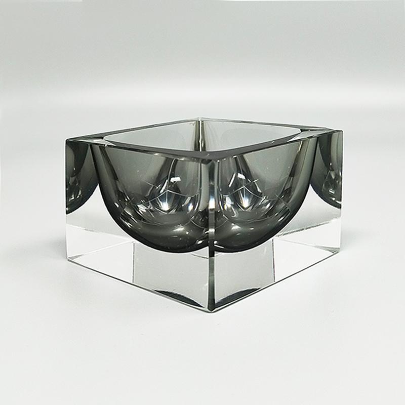 Mid-Century Modern 1960s Stunning Grey Ashtray or Catchall By Flavio Poli for Seguso. Made in Italy