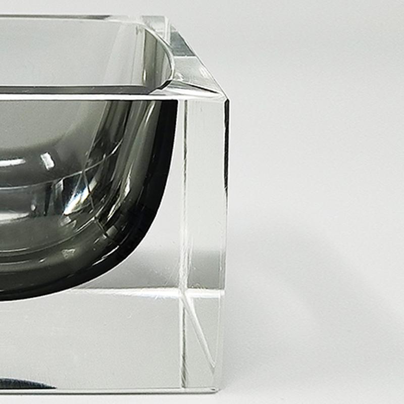 Murano Glass 1960s Stunning Grey Ashtray or Catchall By Flavio Poli for Seguso. Made in Italy