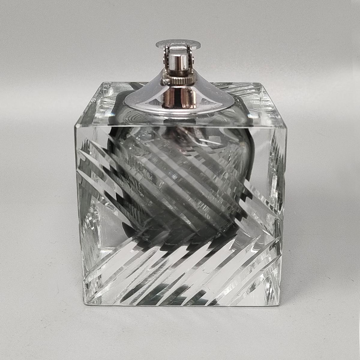 Atemberaubendes graues Tischleuchter aus Murano Sommerso-Glas von Flavio Poli für S, 1960er Jahre (Muranoglas) im Angebot
