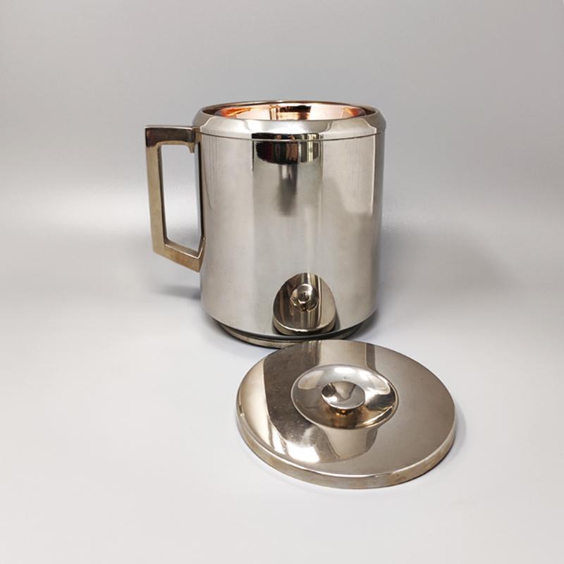Metal 1960s Stunning Ice Bucket by Aldo Tura for Macabo. Made in Italy. For Sale