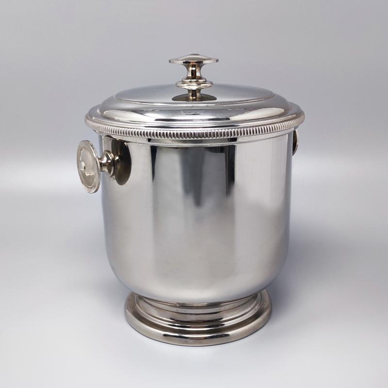 1960s Stunning Ice Bucket in Stainless Steel by Aldo Tura for Macabo Moderno de mediados de siglo en venta