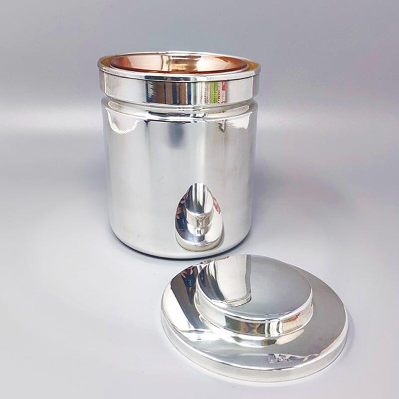 Mid-Century Modern 1960s Stunning ice bucket in stainless steel by Aldo Tura for Macabo For Sale