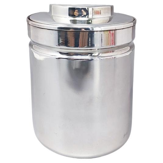 1960s Stunning ice bucket in stainless steel by Aldo Tura for Macabo For Sale