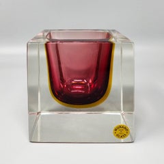 Flavio Poli Murano Pink Ashtray, Sommerso Glass, Italy, 1960s Design