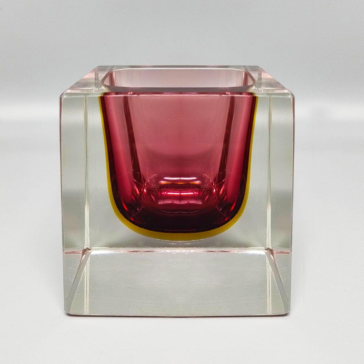 Mid-Century Modern 1960s Stunning Large Murano Pink Ashtray or Catch-All By Flavio Poli for Seguso For Sale