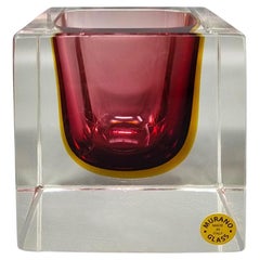 Superbe cendrier ou attrape-tout rose de Murano des années 1960 par Flavio Poli pour Seguso