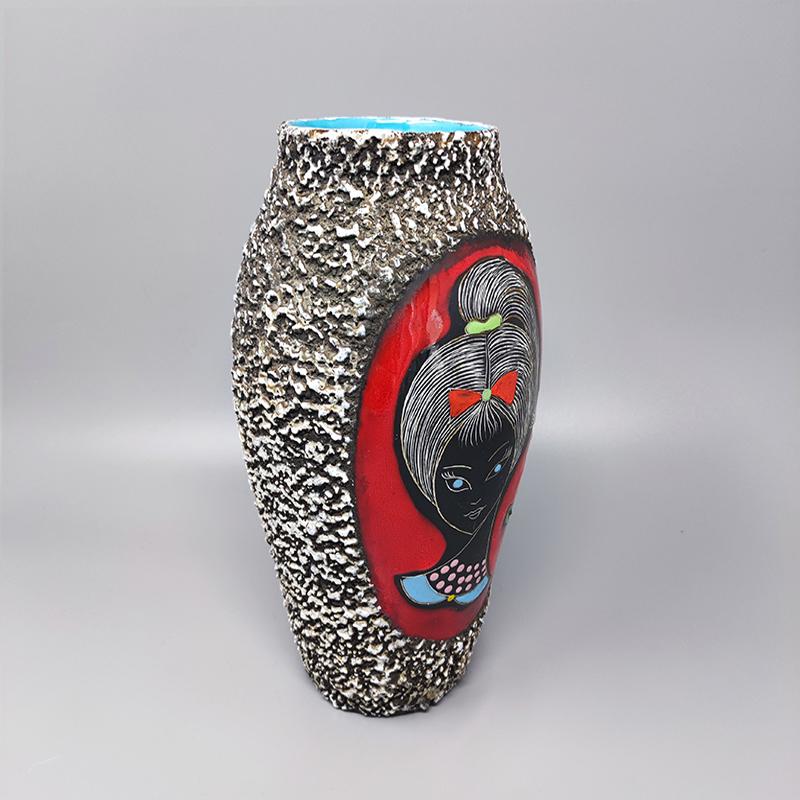 Mid-Century Modern 1960s Stunning Lava Vase by Melior, Made in Italy For Sale