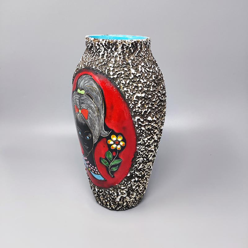 Italian 1960s Stunning Lava Vase by Melior, Made in Italy For Sale