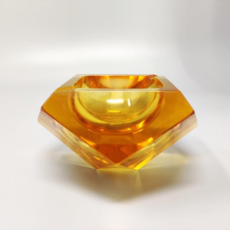Mid-Century Modern 1960s Stunning Ochre Ashtray or Catchall by Flavio Poli For Sale