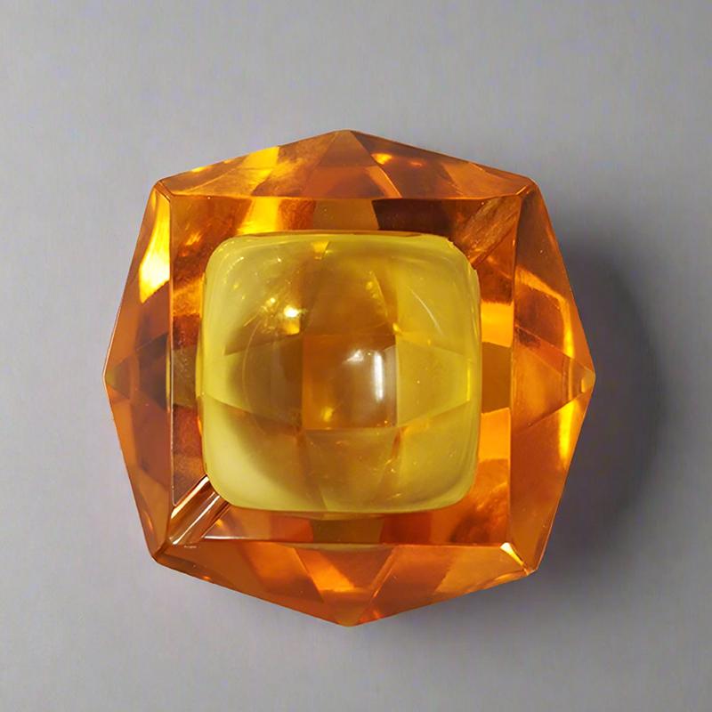 1960er Jahre Murano Ocker Aschenbecher oder Auffangbehälter von Flavio Poli (Italienisch) im Angebot