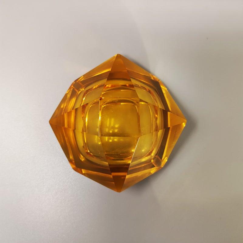 1960s Stunning Ochre Ashtray or Catchall by Flavio Poli In Good Condition For Sale In Milano, IT