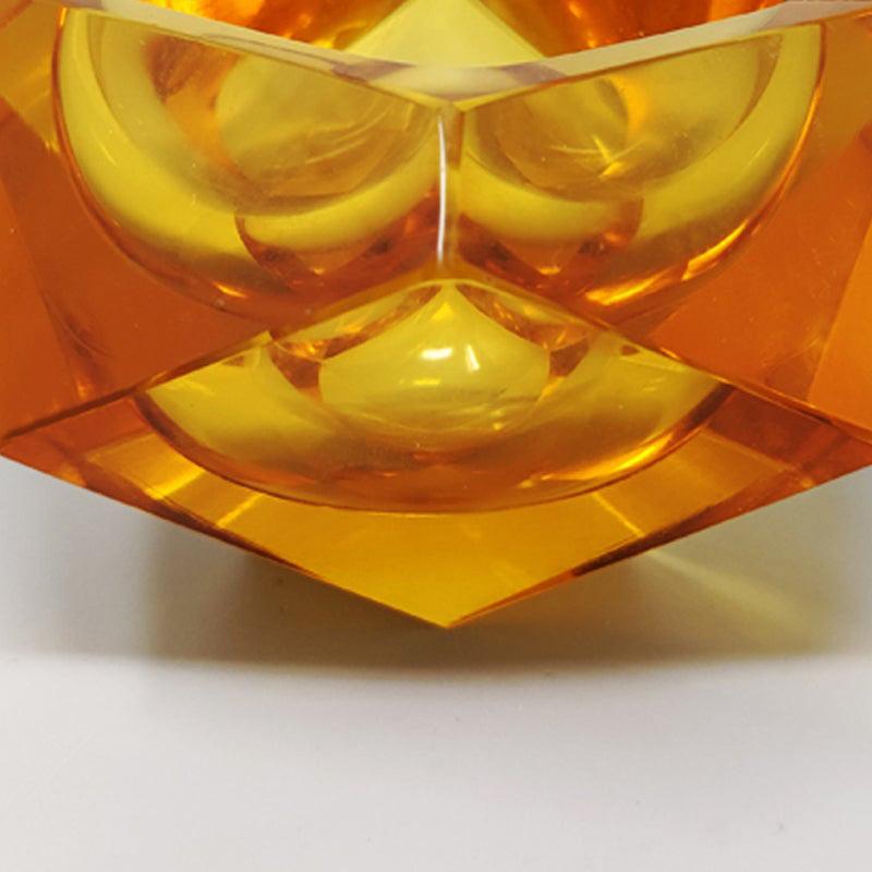 1960er Jahre Murano Ocker Aschenbecher oder Auffangbehälter von Flavio Poli (Muranoglas) im Angebot