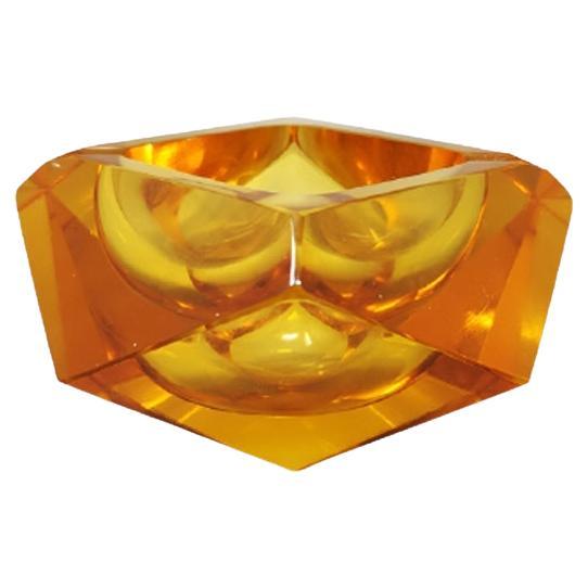 1960s Stunning Ochre Ashtray or Catchall by Flavio Poli For Sale