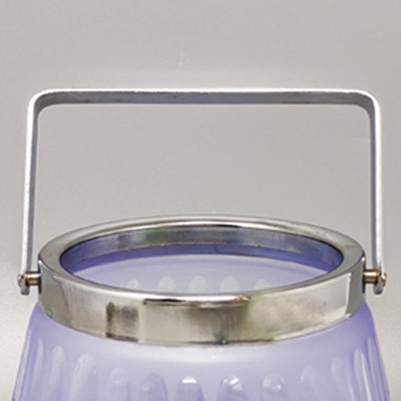 1960s Stunning Purple Ice Bucket Hand Carved In Murano Glass. Made in Italy In Excellent Condition In Milano, IT