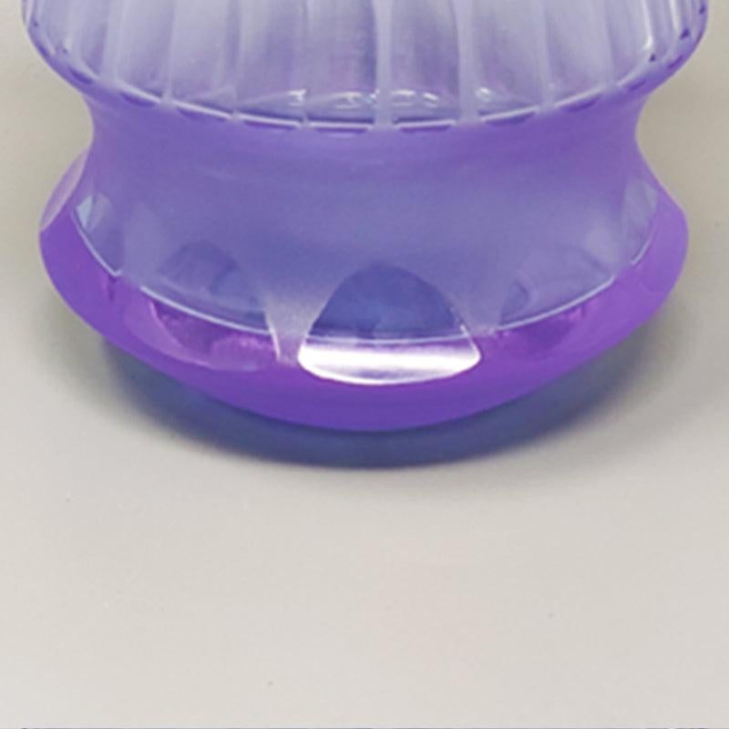 Mid-20th Century 1960s Stunning Purple Ice Bucket Hand Carved In Murano Glass. Made in Italy