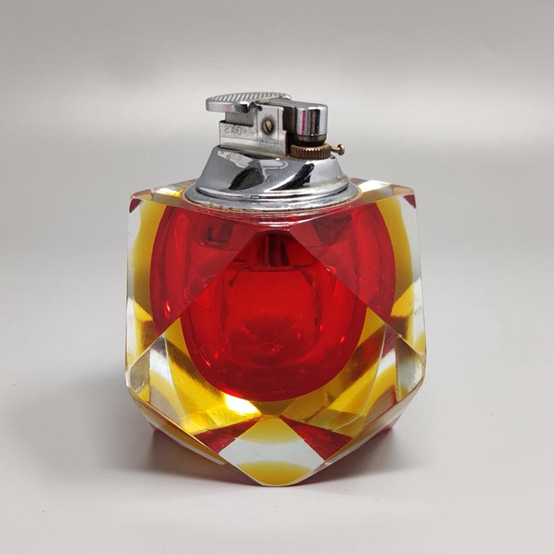 Italian 1960s Stunning Table Lighter in Murano Sommerso Glass By Flavio Poli for Seguso