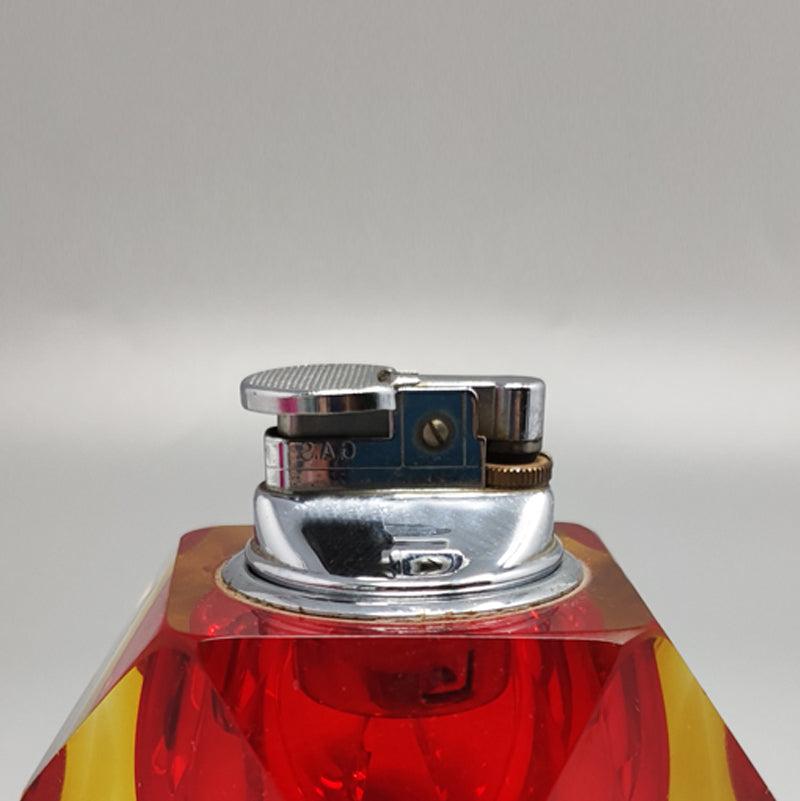 Murano Glass 1960s Stunning Table Lighter in Murano Sommerso Glass By Flavio Poli for Seguso