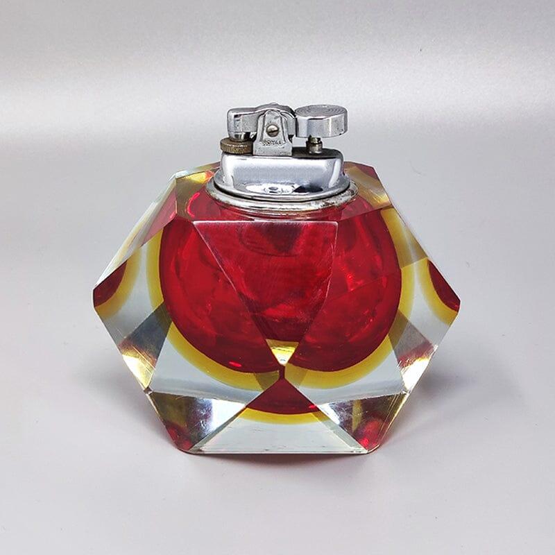 Mid-Century Modern 1960s Stunning Table Lighter in Murano Sommerso Glass by Flavio Poli for Seguso
