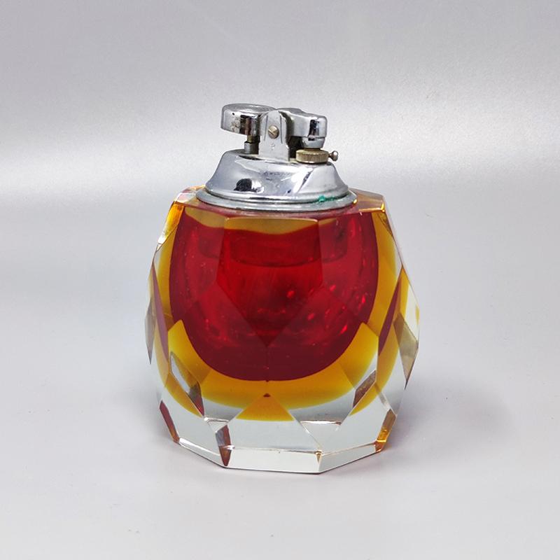 Italian 1960s Stunning Table Lighter in Murano Sommerso Glass By Flavio Poli for Seguso For Sale