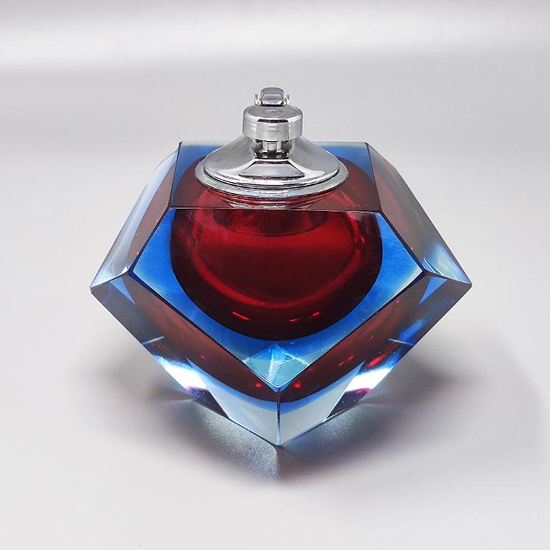 Italian 1960s Stunning Table Lighter in Murano Sommerso Glass By Flavio Poli for Seguso For Sale