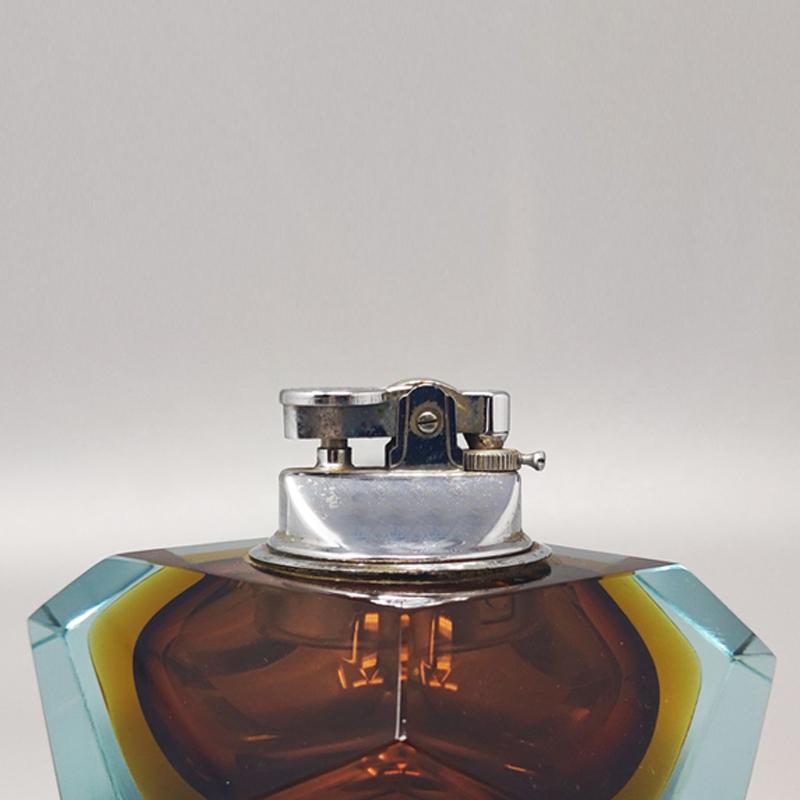 1960s Stunning Table Lighter in Murano Sommerso Glass By Flavio Poli for Seguso In Excellent Condition In Milano, IT
