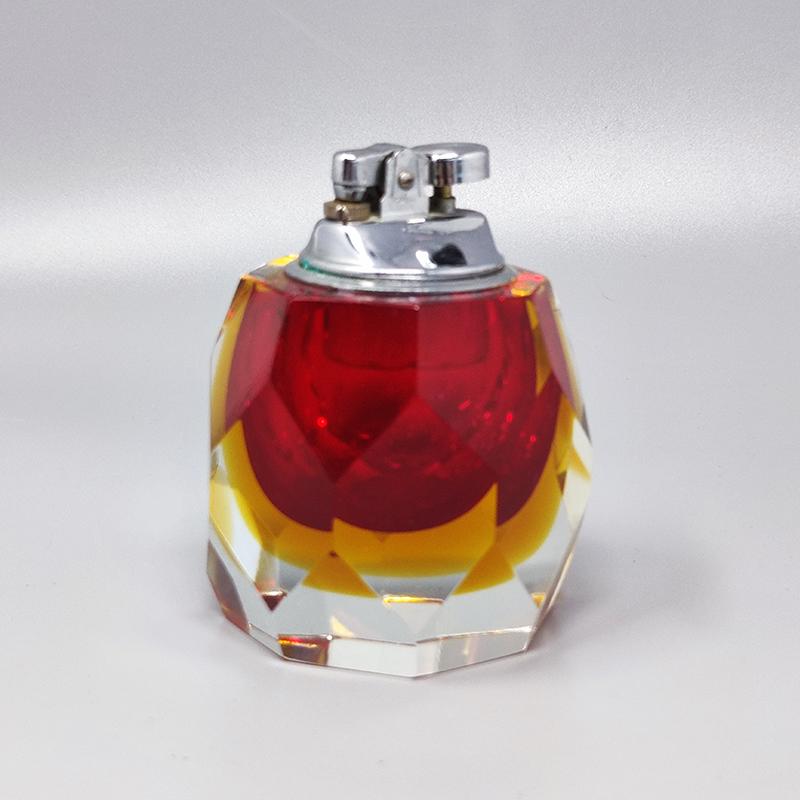1960s Stunning Table Lighter in Murano Sommerso Glass By Flavio Poli for Seguso In Excellent Condition For Sale In Milano, IT