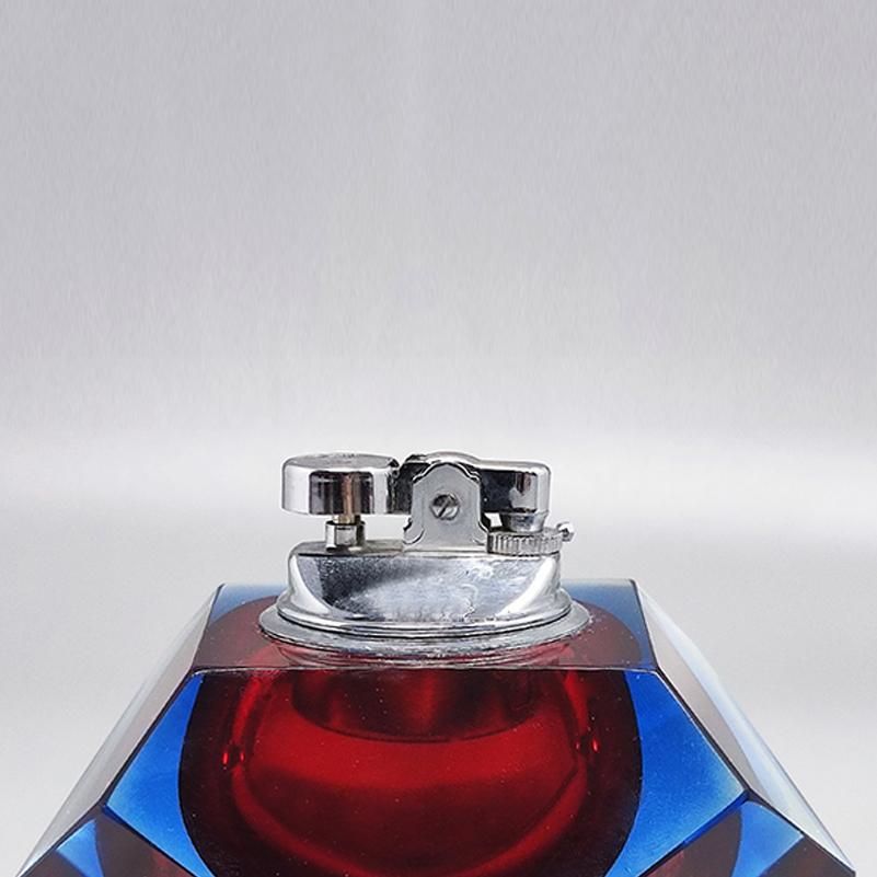 1960s Stunning Table Lighter in Murano Sommerso Glass By Flavio Poli for Seguso In Excellent Condition For Sale In Milano, IT
