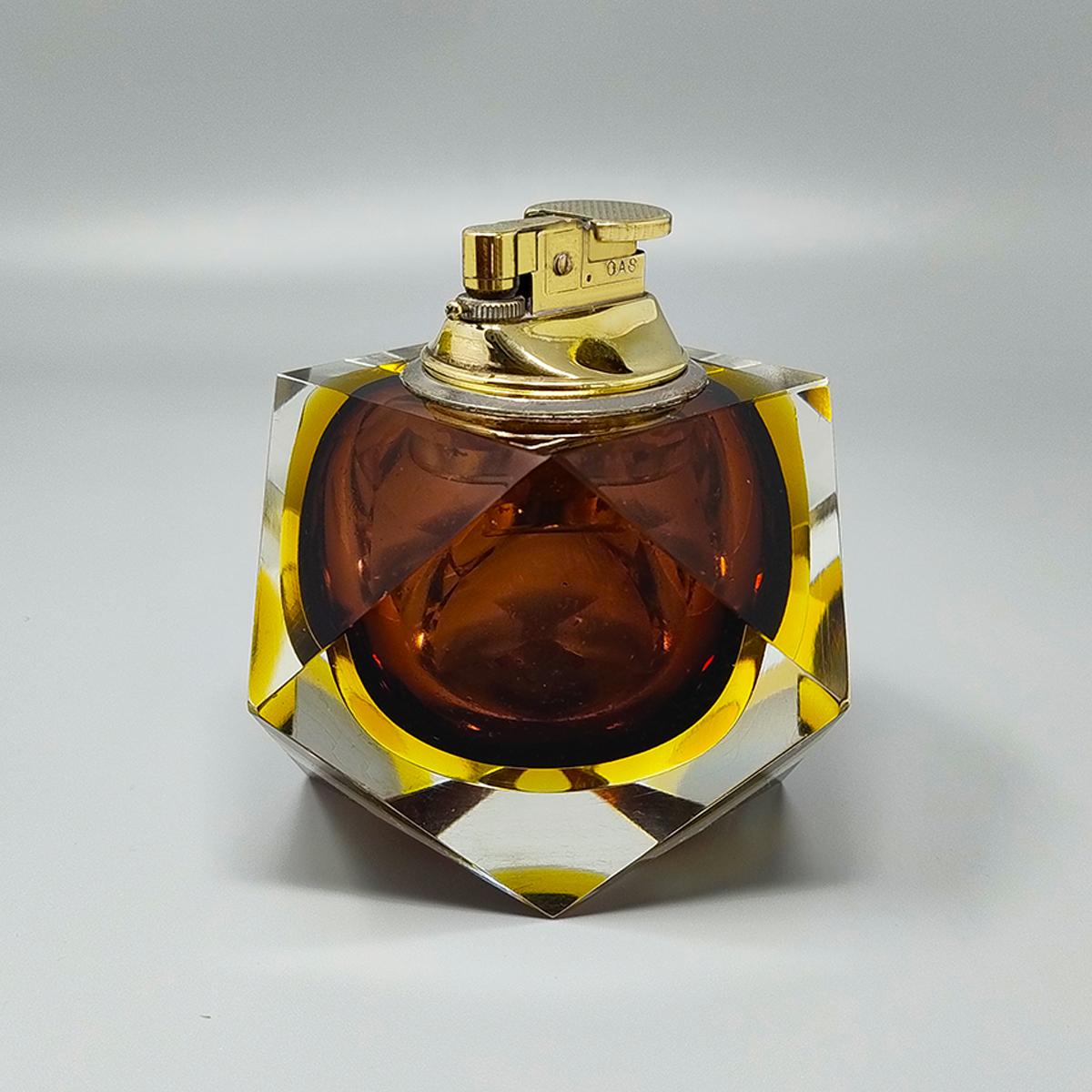 1960s Stunning Table Lighter in Murano Sommerso Glass By Flavio Poli for Seguso In Excellent Condition In Milano, IT