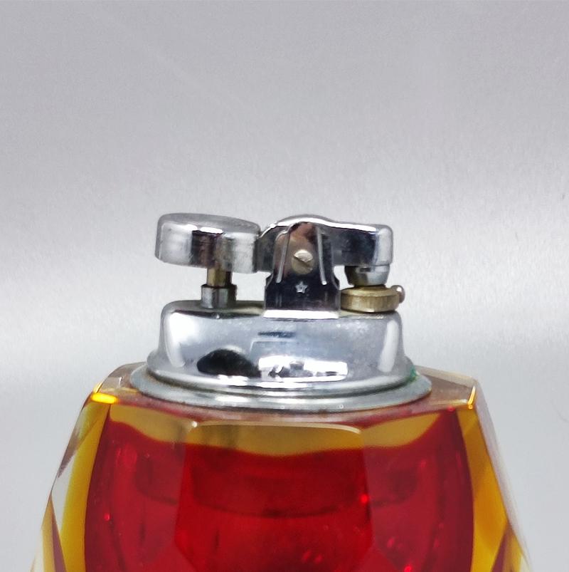 Mid-20th Century 1960s Stunning Table Lighter in Murano Sommerso Glass By Flavio Poli for Seguso For Sale