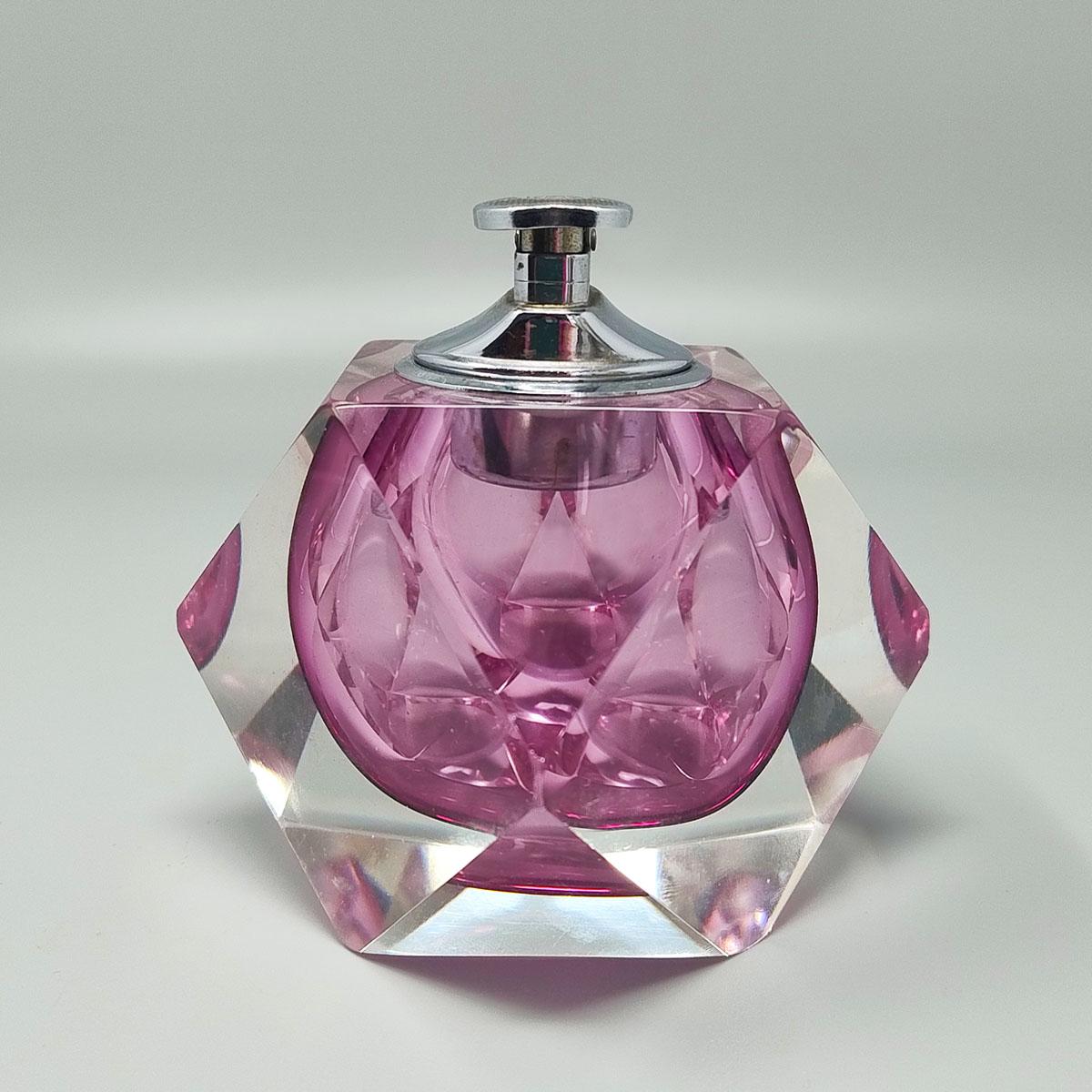 Impresionante mechero de mesa de los años 60 en cristal de Murano Sommerso por Flavio Poli para Seguso Cristal de Murano en venta