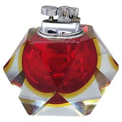 1960s Stunning Table Lighter in Murano Sommerso Glass by Flavio Poli for Seguso