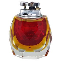 Retro 1960s Stunning Table Lighter in Murano Sommerso Glass By Flavio Poli for Seguso
