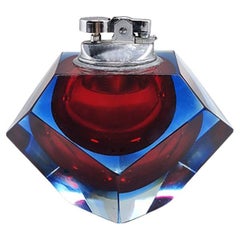 1960s Stunning Table Lighter in Murano Sommerso Glass By Flavio Poli for Seguso