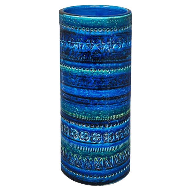 1960s, Stunning Vase by Aldo Londi for Bitossi "Blue Rimini Collection" For Sale