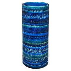 Retro 1960s, Stunning Vase by Aldo Londi for Bitossi "Blue Rimini Collection"