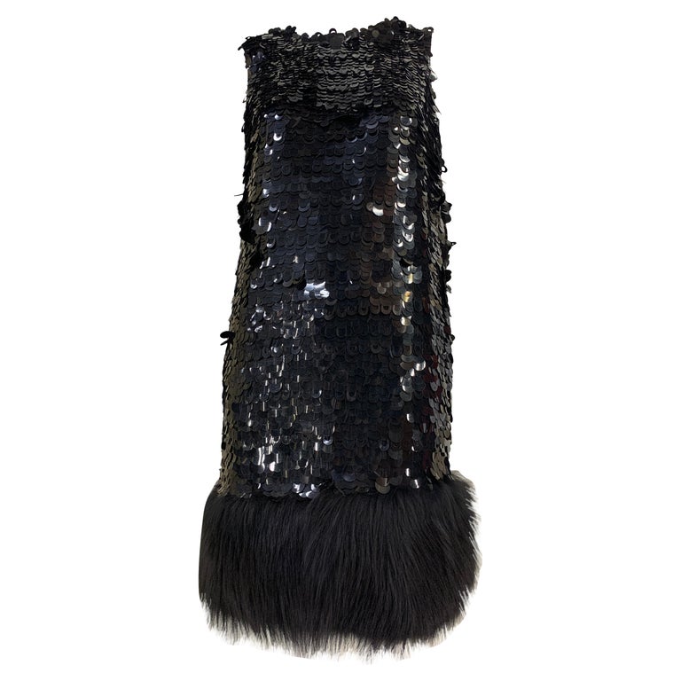 fur trim black dress New Years Kiss Fur Trim Mini Dress Black