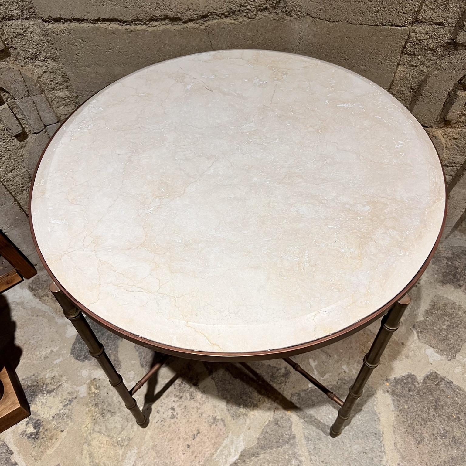 Mid-Century Modern 1960s Style Maison Baguès French Round Side Table Faux Bamboo en vente