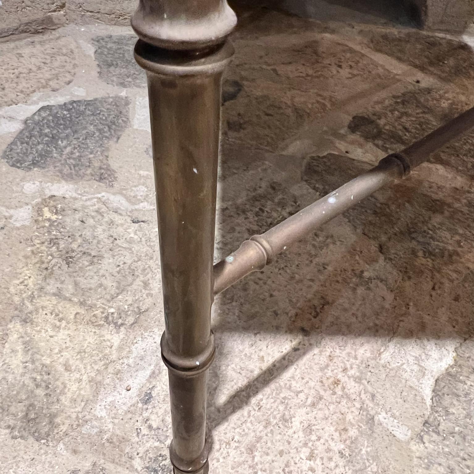 1960s Style Maison Baguès French Square Side Table Faux Bamboo Travertine en vente 1