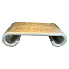 1960s Style of Aldo Tura Silver Leaf Goatskin Coffee Table Italy